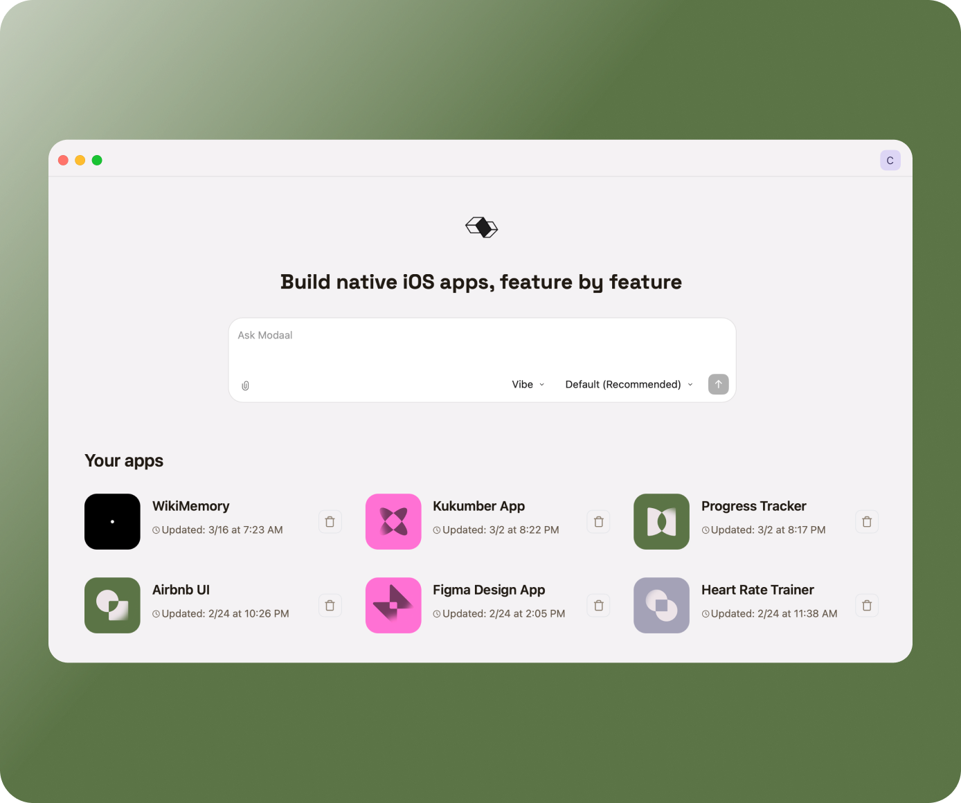 Build it once. Ship it to the App Store. Never start over.